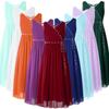 Kids Chiffon Sleeveless Beaded Wedding Junior Bridesmaid Dress Girls Dance Prom Party Dress