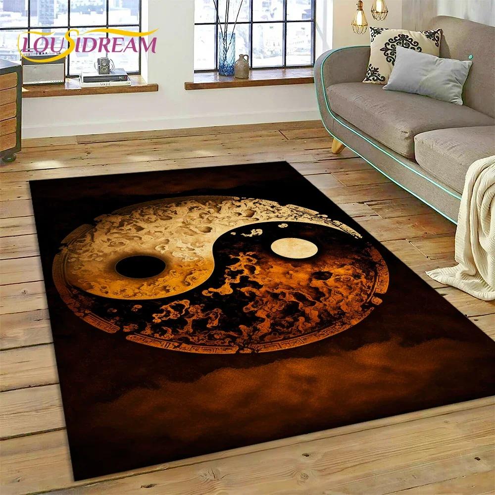HD Природа Инь Ян 3D Китайский Тай Чи Багуа Ковер для Гостиной Спальни, Нескользящий Декор для Дивана Придверный Коврик Подарок