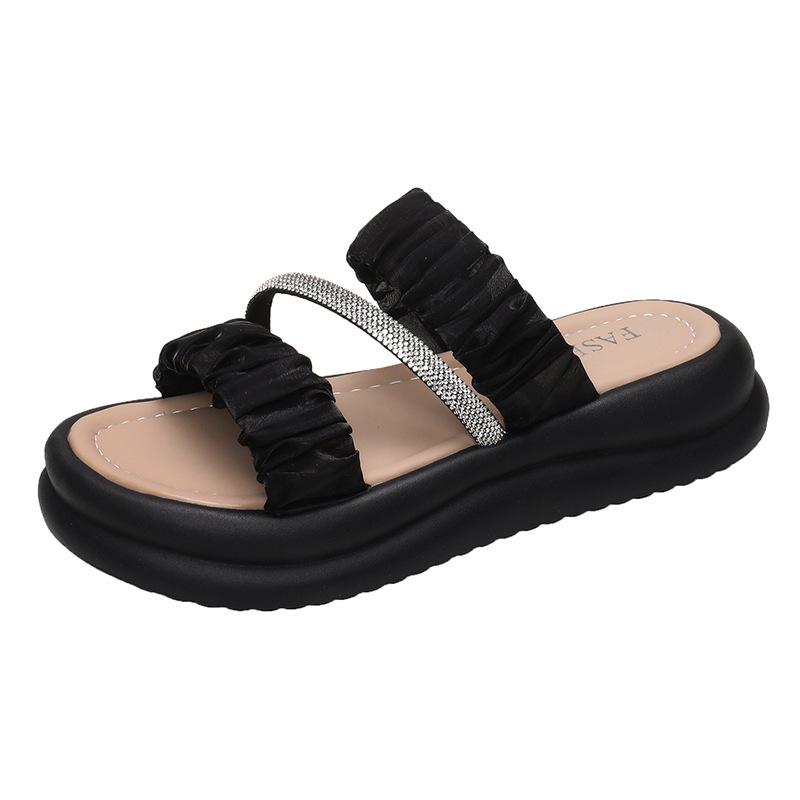 Верхняя одежда Тапочки с толстой подошвой женские летние повседневные пляжные сандалии One Word Drag Fairy женские модные летние дышащие туфли