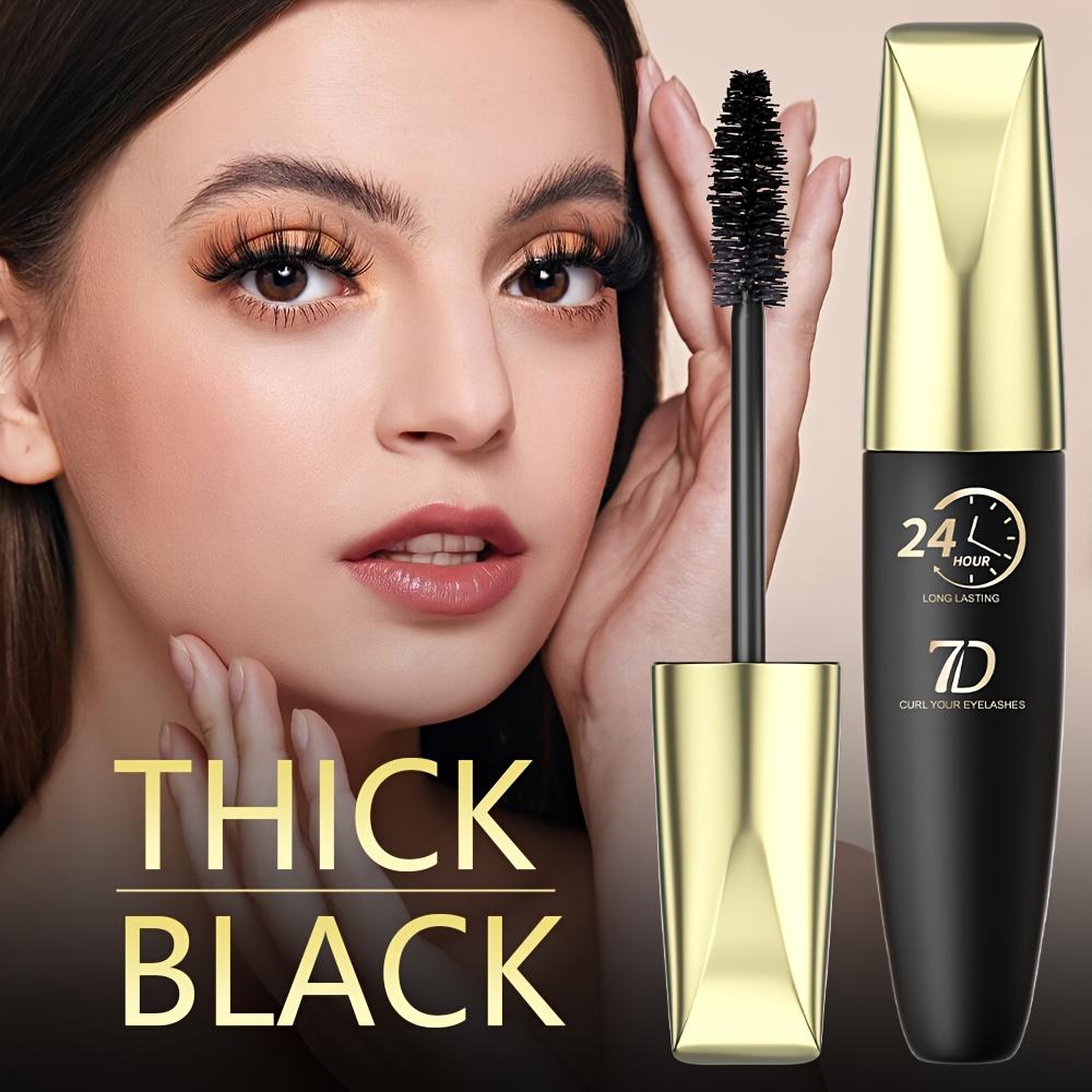 Водостойкая тушь 7D Silky Fiber Black Mascara, стойкая 24 часа, без комочков и не размазывается, с оливковой щеточкой для объемных ресниц