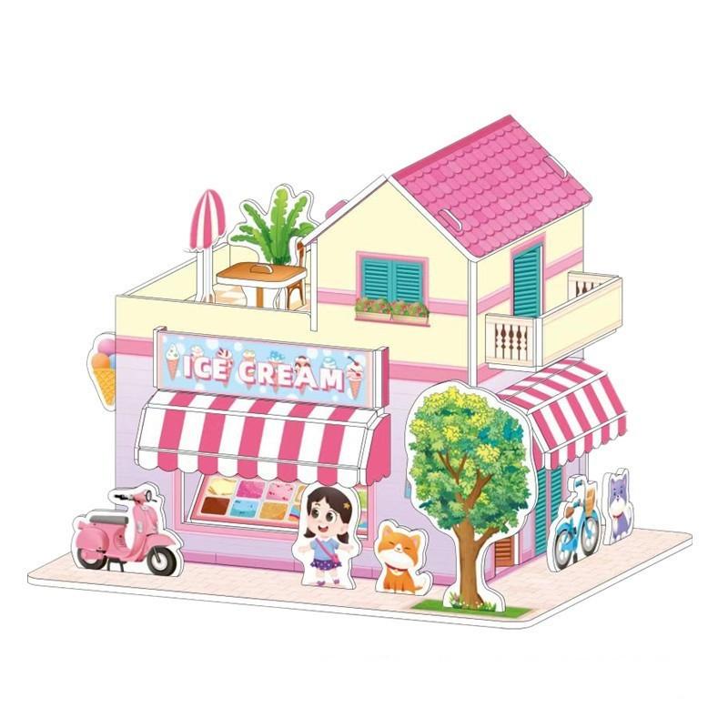 Детский 3D стерео пазл Мультяшный дом Замок Модель здания Сделай сам Ручная работа Раннее обучение Развивающие игрушки Подарок для детей