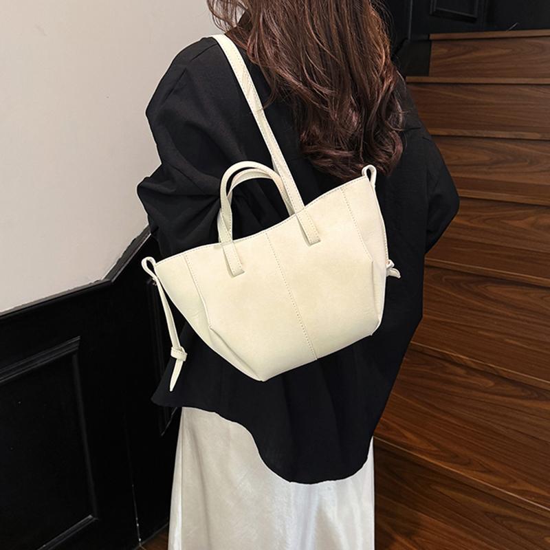 Yogodlns New Womens PU Leather Shoulder Bags Retro Tote Bag Autumn Winter Suede Large Capacity Shoulder Bag Versatile Commuting Bag