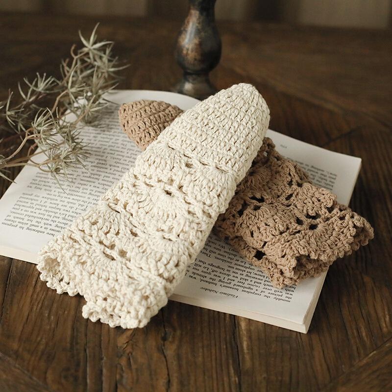 Elegant Hand Crochet Cotton Beret Knits Baotou Painter Ms Hat Brim WOMEN HOLLOW HAT