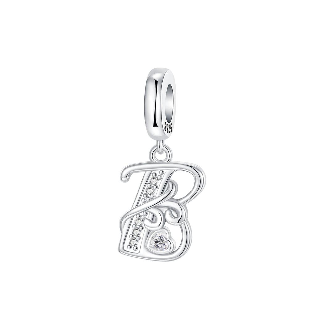 Оригинальные подвески-шармы с буквами алфавита от A до Z, медные, инкрустированные цирконом, подвески с любовными письмами, ювелирное украшение в подарок, подходят для браслета-бенгла