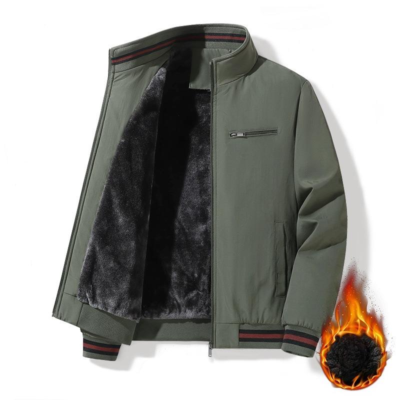 Мужские зимние теплые куртки с флисовой подкладкой, повседневная легкая ветрозащитная куртка с карманами, куртка-стойка, рабочая куртка для мужчин, толстая теплая куртка-карго