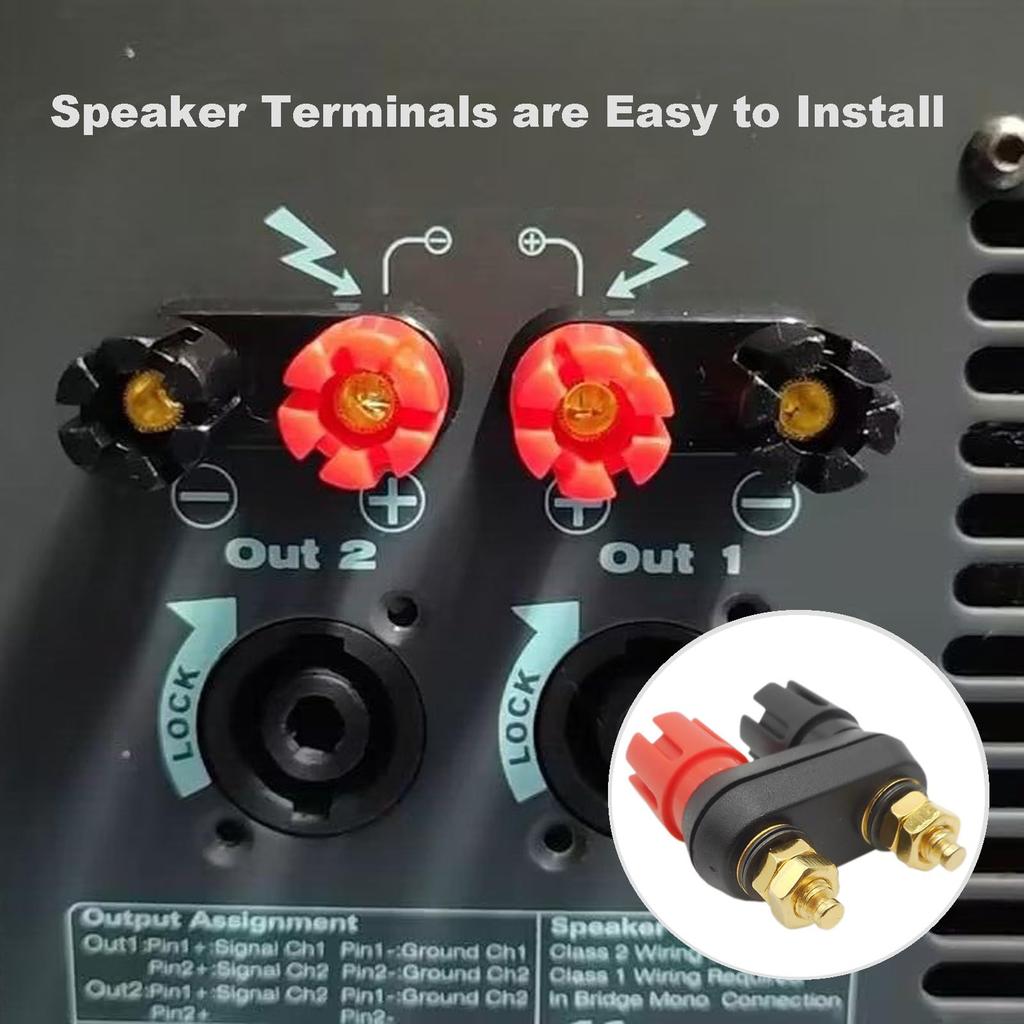 EIGHTNOO Speaker Set of Wiring Dual Banana Plug Terminals for Speakers Terminals, 4, Connection/4mm 2-Way