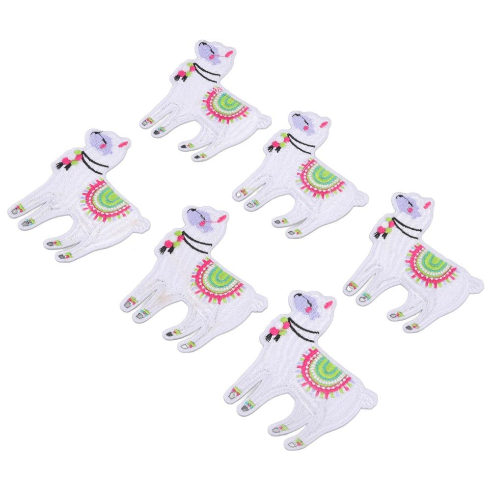 6pcs DIY Embroidery Sew On Patches Washable Embroidered Patches Cute Iron On Patches For Bags