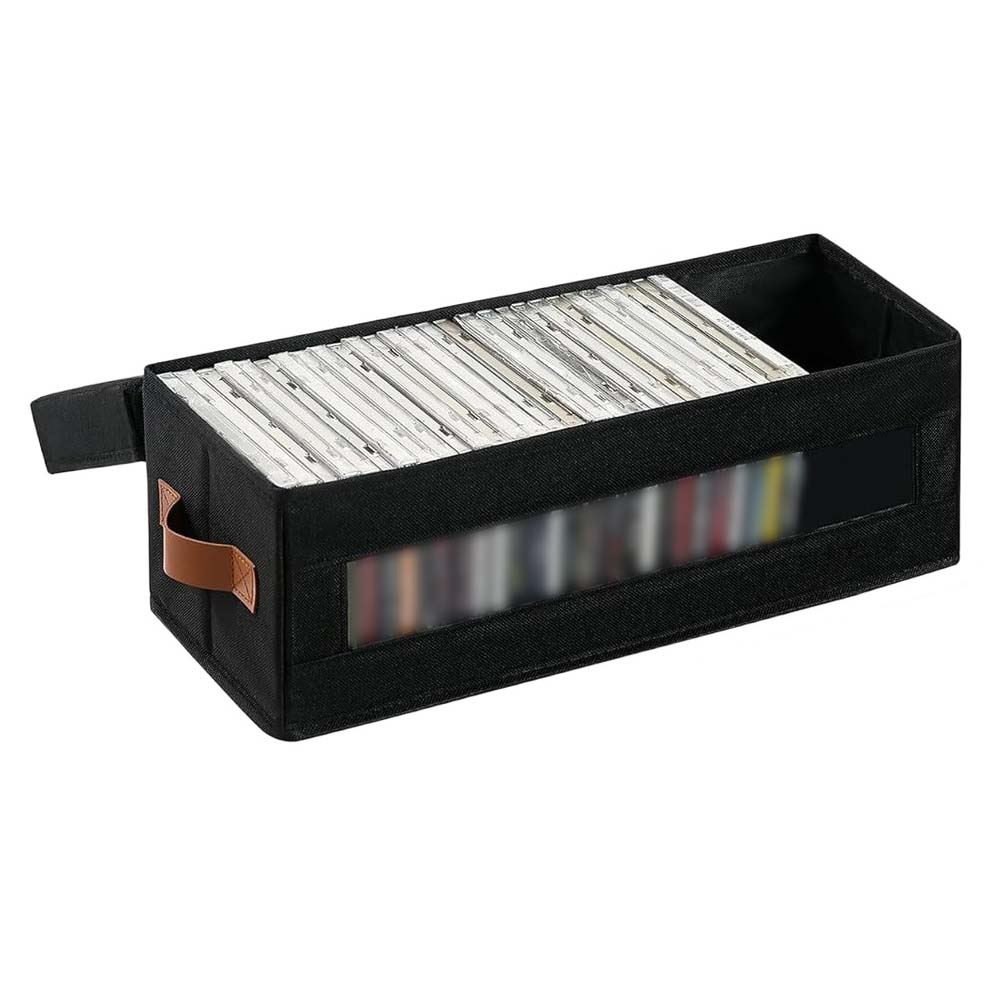 Stackable CD Box CD Storage Organizer Home Organization 600D Oxford Cloth Stackable And Foldable Dustproof Lid