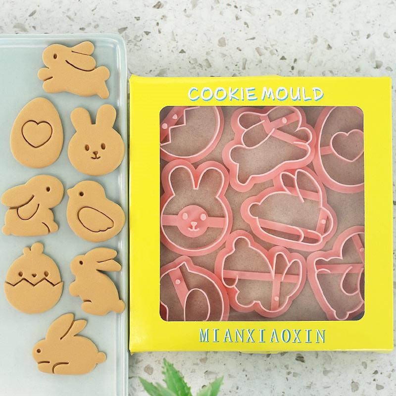 8 шт. мультяшные пасхальные кролики формы для печенья милые кролики цыплята яйца животные узоры резак для печенья инструменты для украшения торта формы для выпечки