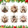 Double Sided Printed Holiday Decor Christmas Acrylic Pendant with Metal Chain, Double-sided 2D Snowflake Easy To Install Accessories Pendant,