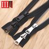 Black Metal No. 8 Double-Ended Long Zipper for Clothes & Backpacks with No. 5 Resin Two-Way Zipper Head