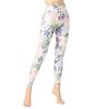 Pualani Bloom Yoga Long Sports Floral Print Pualani Women's Leggings, Moisture-Wicking, Quick-Drying, Stretch, Length, Tights, (L, Pink)