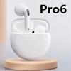 Pro 6 TWS Bluetooth Earphones for iPhone Wireless Bluetooth Headset Noise Cancelling Earbuds with Mic Pro6 Wireless Headphones