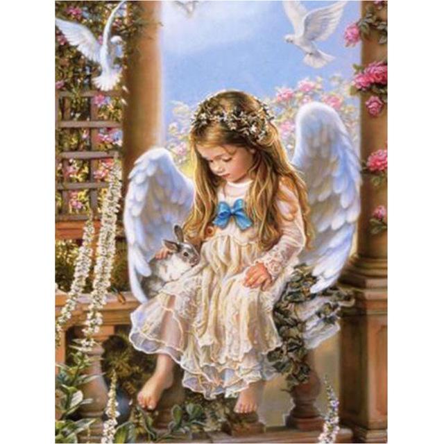 Квадратный/круглый алмаз 5D Diy алмазная живопись красивая девушка ангел Алмазная вышивка крестиком горный хрусталь мозаичное украшение