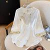 Вышитый топ высокого класса рукав семь четвертей летняя женственность рубашка летняя белая темпераментная рубашка
