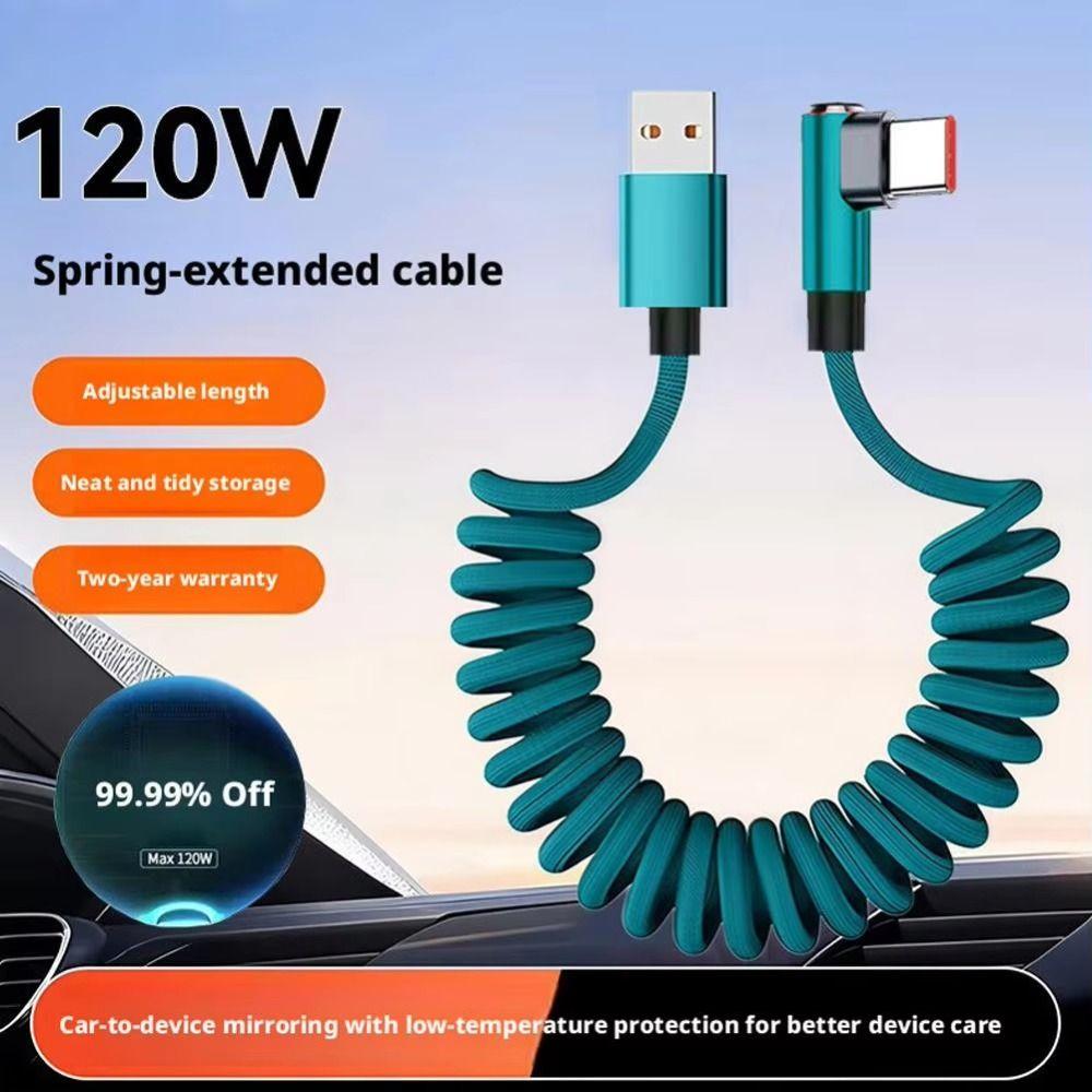 Spiral Design USB Charger Cable Retractable Retractable Charging Cord For Xiaomi