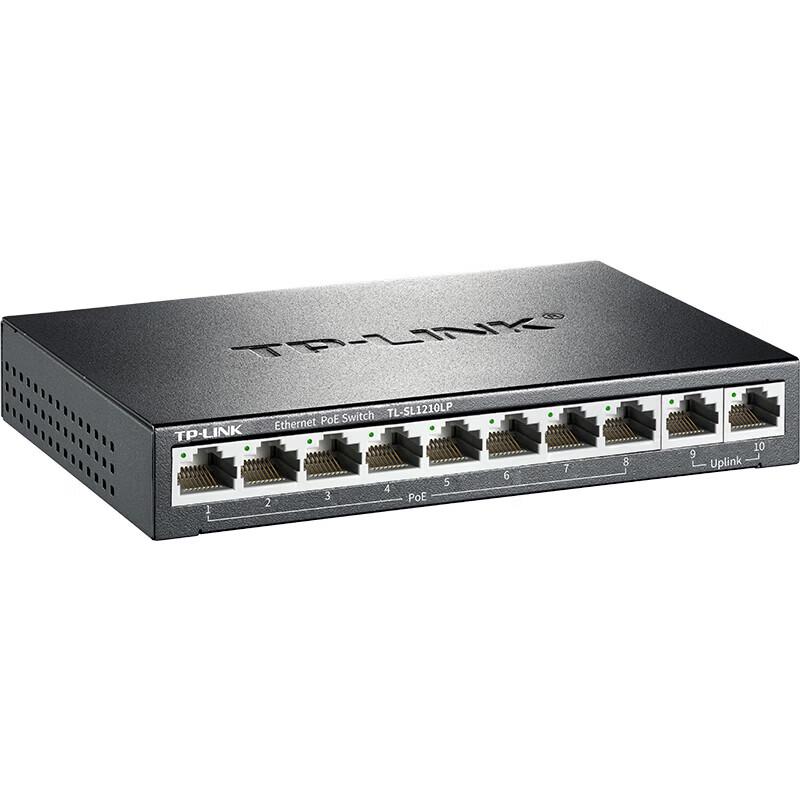 TP-LINK TL-SL1210LP 8-Port Fast Ethernet PoE Switch with Dual Gigabit Uplink