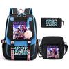 Kids Printed Backpack School Use Lightweight Oxford Fabric Bag With Arc Shoulder Straps 20-35L Capacity Neutral Style
