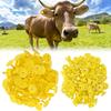 100pcs Animal Ear Tag Plastic Identification Card Anti Lost Marker for Farm Cattle Sheep PigsYellow