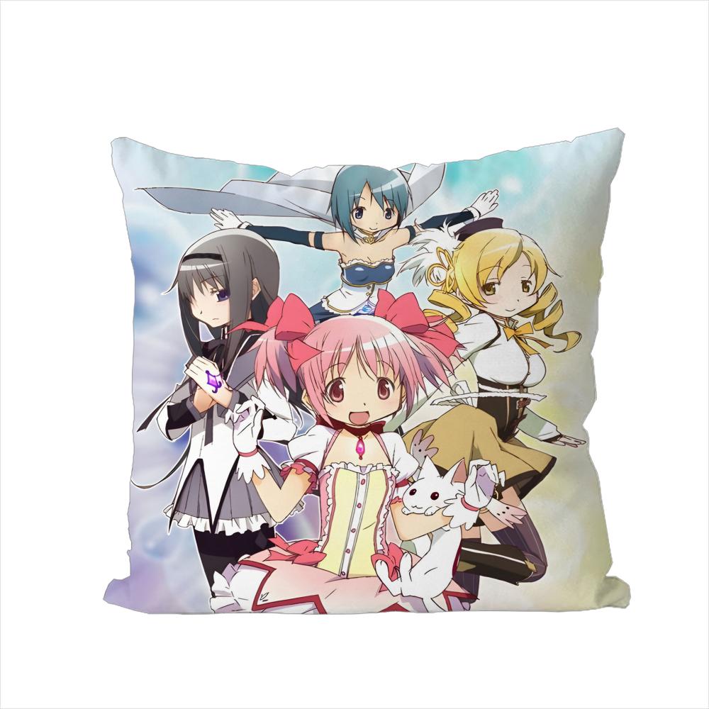 Чехол для подушки Puella Magi Madoka Magica для автомобиля, дивана, декоративный для дома, двусторонний принт, плюшевая квадратная декоративная подушка, наволочка