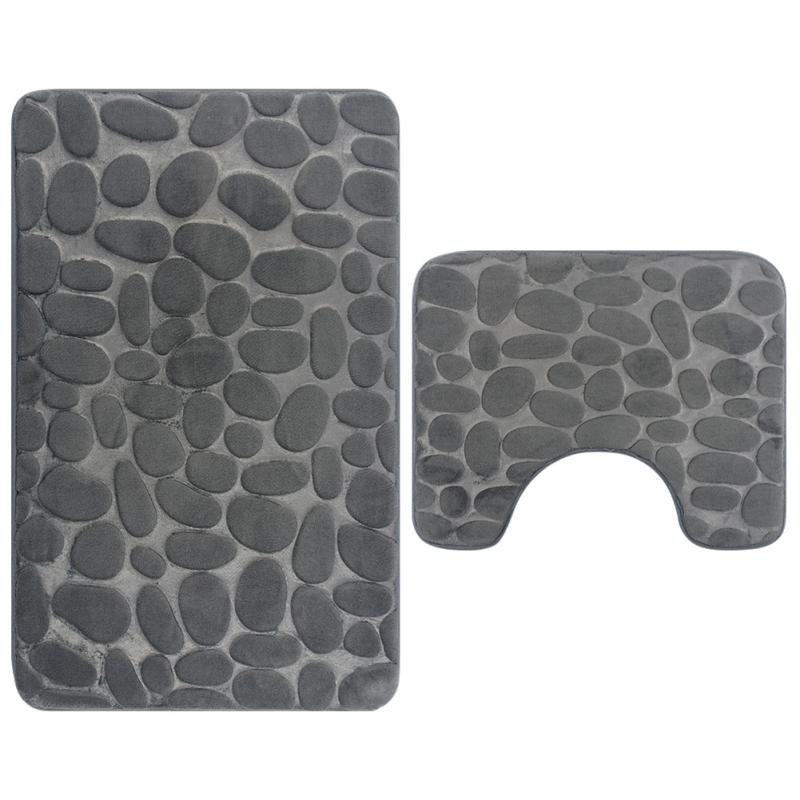 2 шт. коврик для унитаза коврик для ванной комнаты коврик из булыжника удобный водопоглощающий нескользящий коврик для пола коврик для ванной