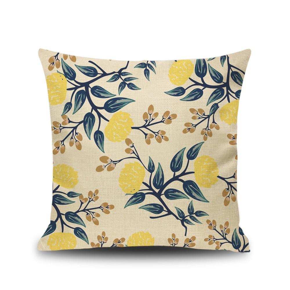 Скандинавская Цветочная Подушка Зеленые Листья Цветы Декоративная Подушка Диван Домашний Декор Украшение Наволочка 18x18