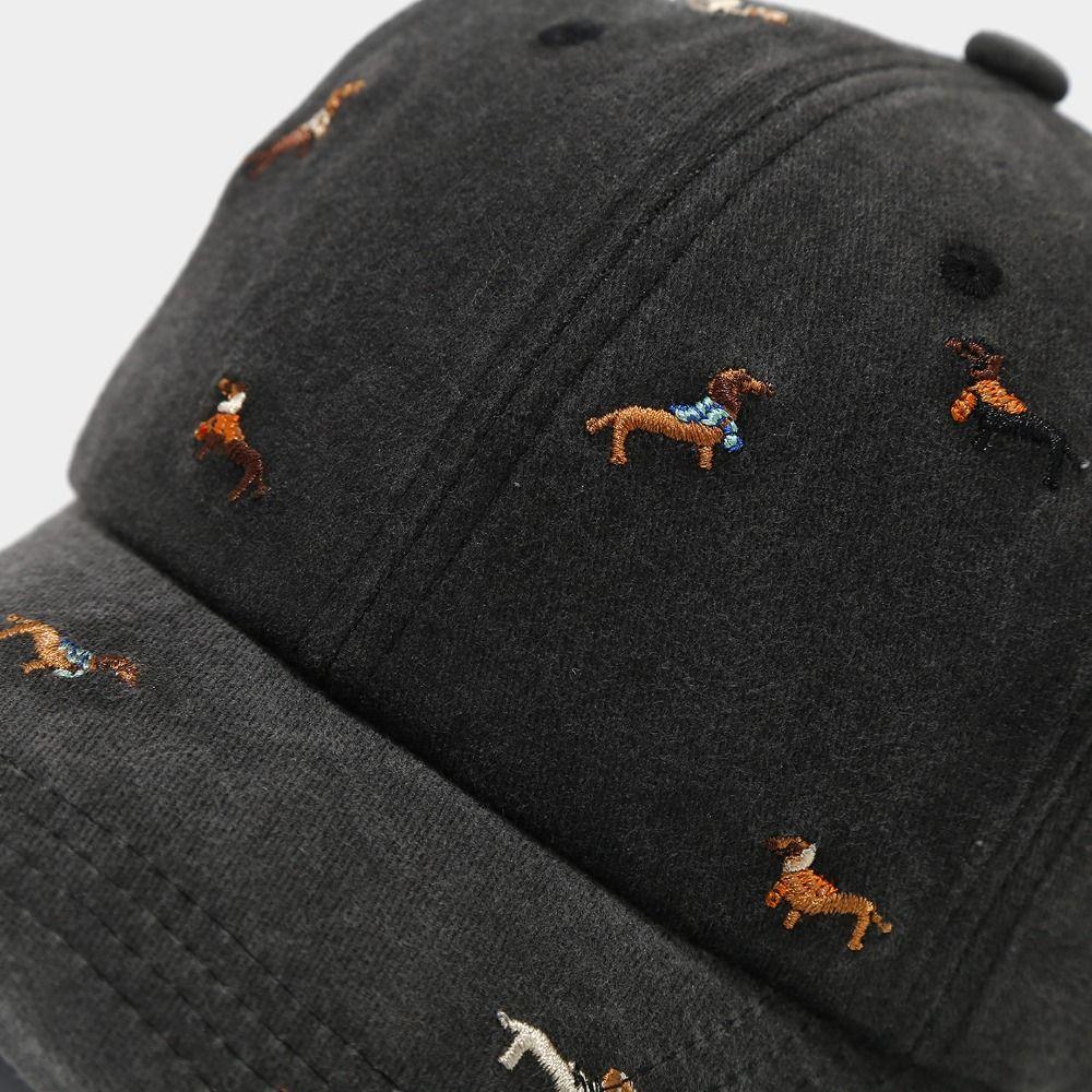 Casual Embroidery Puppy Baseball Cap Uv Protection Versatile Sun Hat Breathable Peaked Cap For Men Women