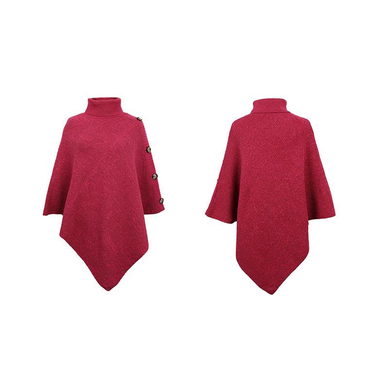 Autumn and Winter Women Solid Loose Bat Sleeve Cross Border Cloak Cardigan Knitwear O-Neck Sweater