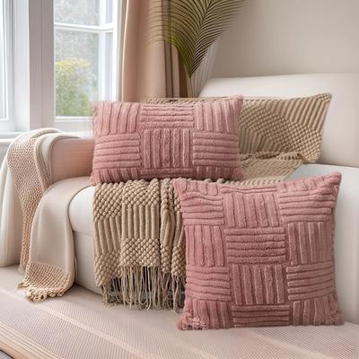 Бархатная наволочка Снежинка Плюшевая наволочка Однотонная Декоративная наволочка для диванной подушки Скандинавский стиль Домашняя Спальня Акцентная наволочка