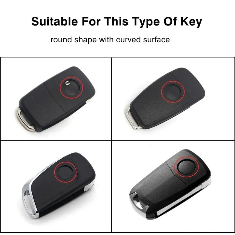 Car Sticker 4Pcs Car Remote Key Stickers Metal Emblem Decoration Decals For Skoda Octavia Superb Rapid Kodiaq Karoq Fabia Kamiq
