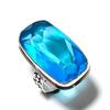 Швейцарский голубой топаз драгоценный камень 925 стерлинговое серебро подарок ювелирное изделие кольцо размер 9