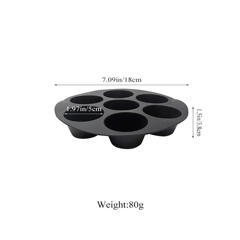 7 Inch 7 Cups Airfryer Silicone Muffin Pan Cupcake Mold for 3.5 To 5.8 L Air Fryer Accessories Non Stick Mini Cake Mould