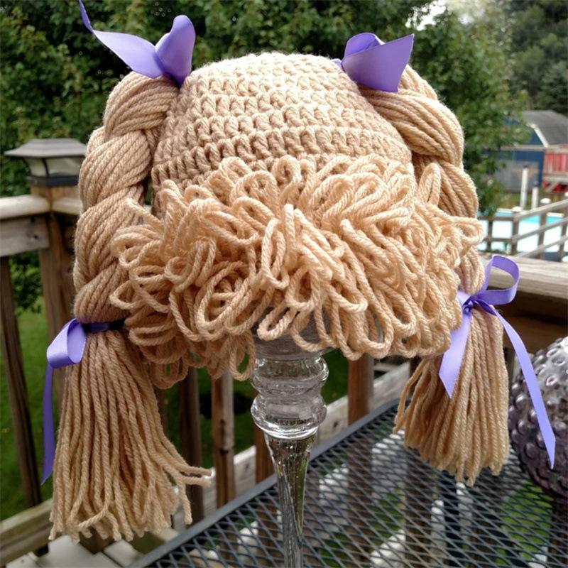 Новая шапка-чулок с кошачьими ушками, связанная вручную