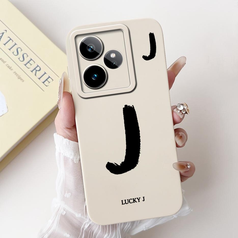 Чехол для Realme GT7 5G RMX5061 Милый Чехол с Счастливыми Буквами Мягкий ТПУ Матовый Чехол для Телефона Для Realme GT 7 Pro GT7 T 7T GT7T Fundas Coque