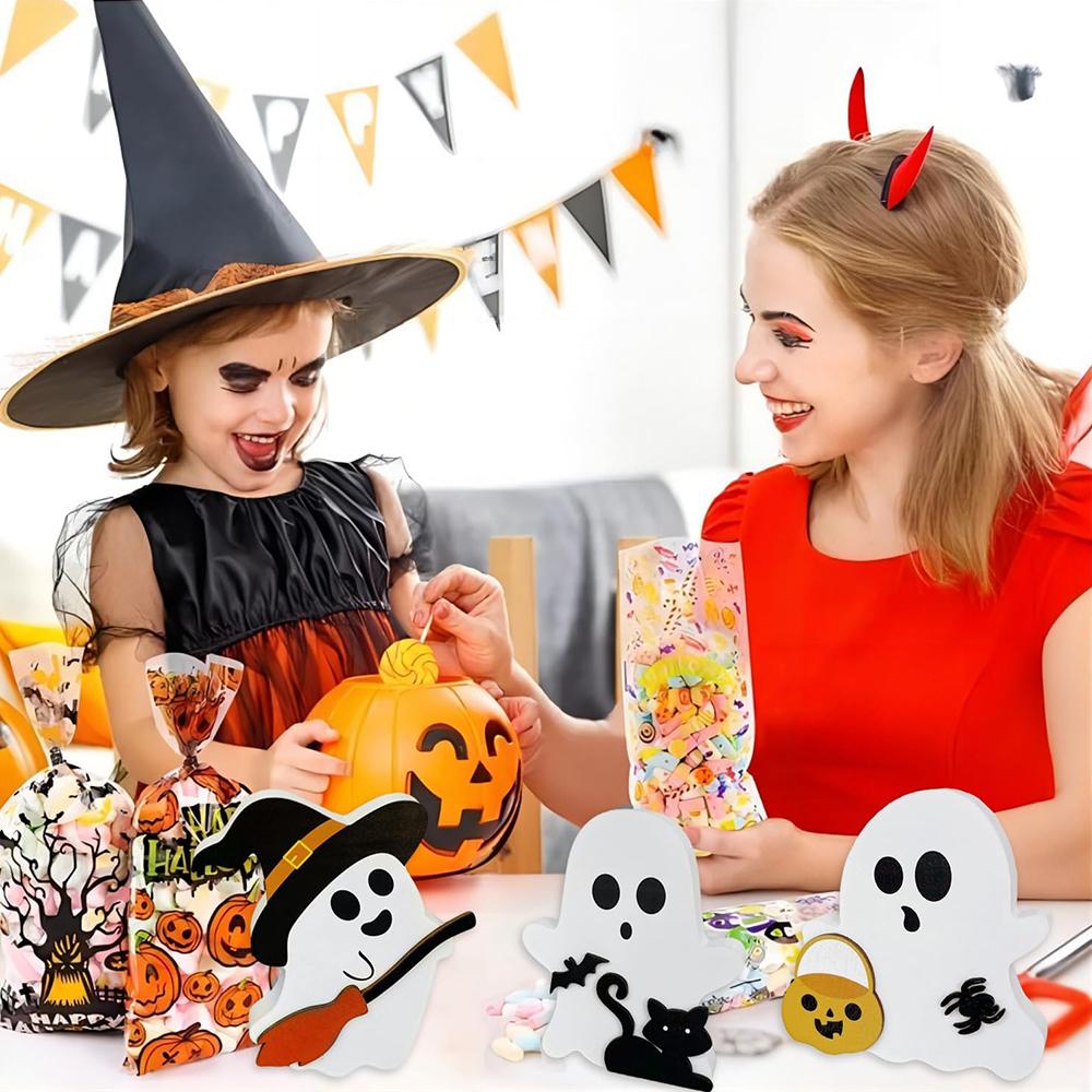 3 Pcs Cute Ghost Halloween Decorations For Party Home Shelf Display