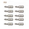 10Pcs Electric Hex Shank Screwdriver Bits PH1 PZ1 PH2 PZ2 PH3 PZ3 Magnetic Anti Slip 25mm For 1/4" Electric Hand Screwdriver