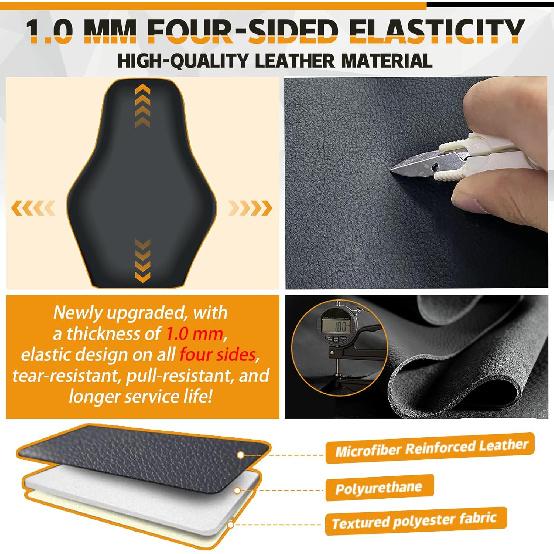 Seat Cover Replacement For 1997-2017 Honda TRX250 Recon Fourtrax, Heavy Duty Leather Seat Cover Replacement, Black