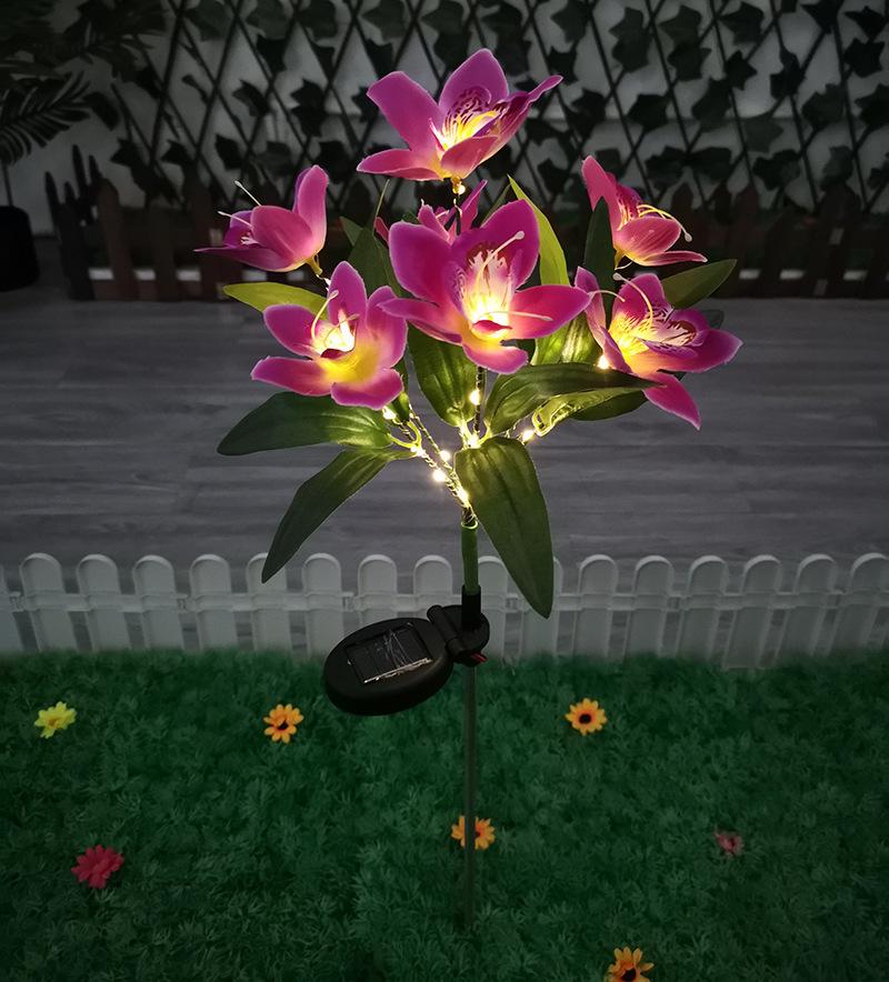 Xiaomi 1pc Artificial Flower Lawn Lights, 7-head Solar Orchid Lights for Patio Yard Garden Christmas Decoration LED Solar Ground Lights
