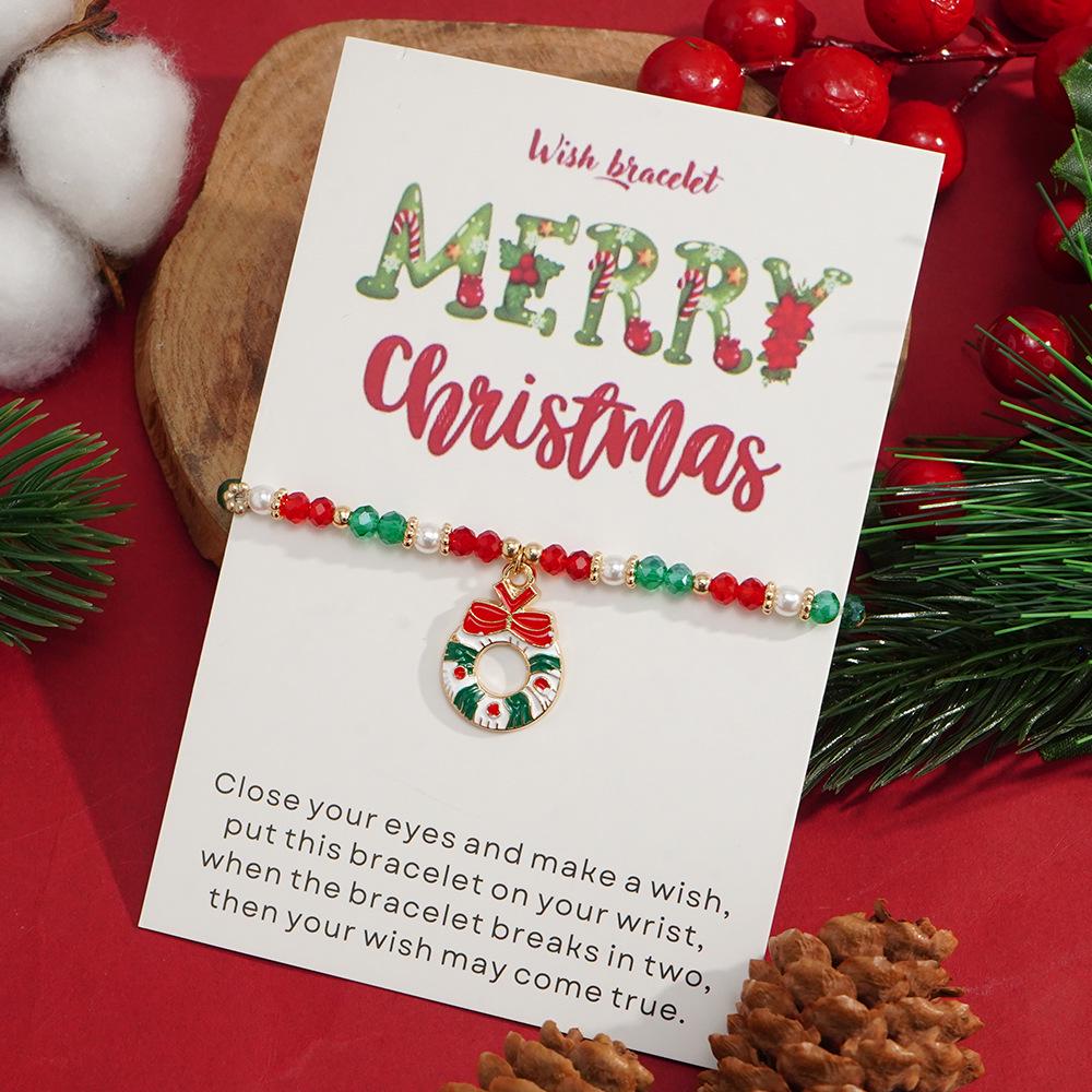 Рождественский набор браслетов из полимерной глины: Санта, Олень, Колокольчик и Елка