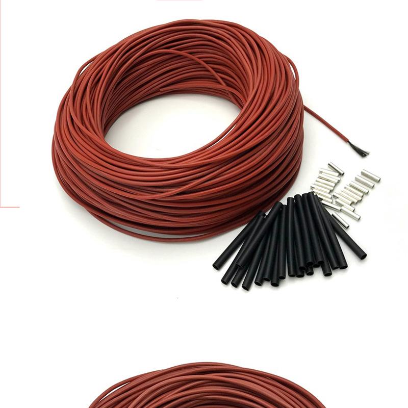 Нагревательный кабель и термостат длиной 50 м. Комбинированный подогрев пола из углеродного волокна 12K. Дальнее инфракрасное отопление с термостатом M6.