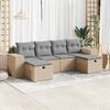 VidaXL Garden Lounge Set with Cushions 6 Pcs Beige Braided Resin 3325725