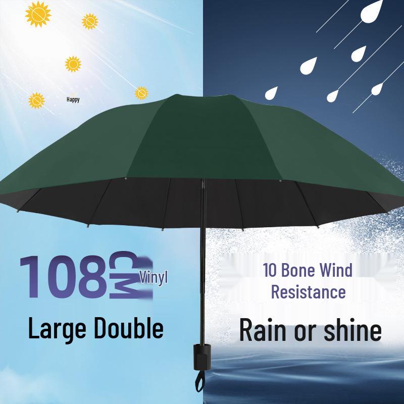 Очень большой зонт-солнцезащитный двойного назначения: Плотный, Усиленный, Складной для Солнца и Дождя
