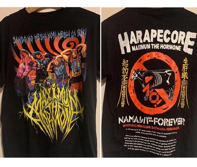 90s Rare The Maximum Hormone band 2 sided Black T shirt