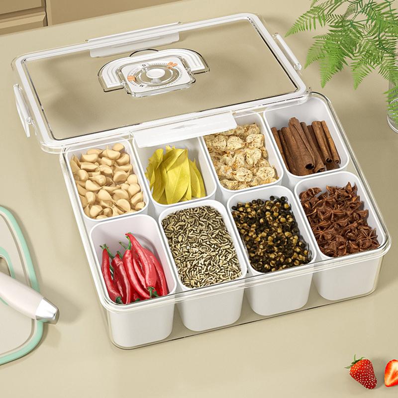 Ящик для хранения в холодильнике 2/4/8 сетка овощи фрукты закуски с крышкой секционный поднос для сервировки конфеты закуски холодильник органайзер