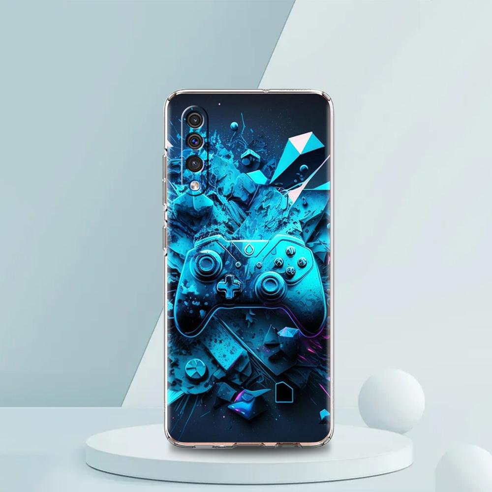 Game Controller Graphic Transparent Phone Case for Samsung Galaxy A16 A14 A12 A22 A24 A42 A02 A03S A06 A50 A70 A20 A30 A40 Cover
