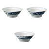 Set of 3 Blue and White Sansui Bowls X Ramen Bowls by Setomonohonpo 7.0cm High-Based [21.5 7.5cm (1100cc)]