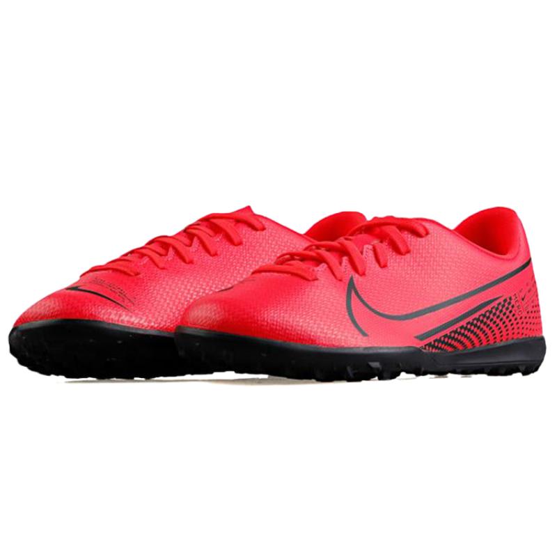 Nike Mercurial Vapor 13 CLUB TF JR Тканевые Нескользящие Износостойкие Низкие Детские Футбольные Бутсы Красный Черный Детские Кроссовки AT8177-606