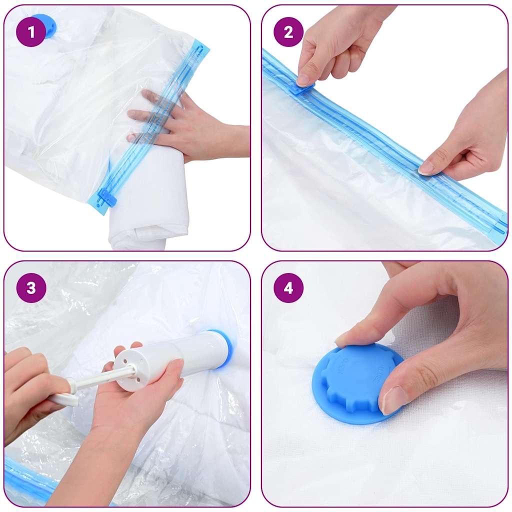 Storage Bags 10 pcs Transparent and Blue 100 x 80 cm