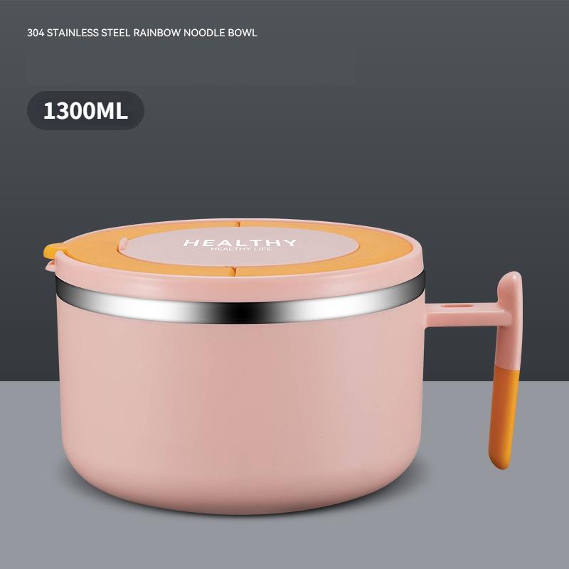 Чаша для лапши быстрого приготовления из нержавеющей стали 304, ланч-бокс с ручкой, коробка для бенто, термос для еды, офисный работник, студенческий детский ланч-бокс