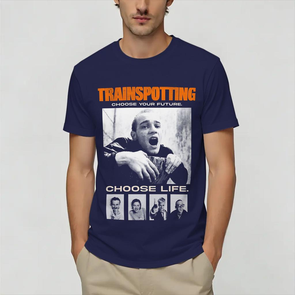 Unisex TShirts Trainspotting Movie Vintage Cotton Tees Short Sleeve T Shirts Crewneck Tops Plus Size